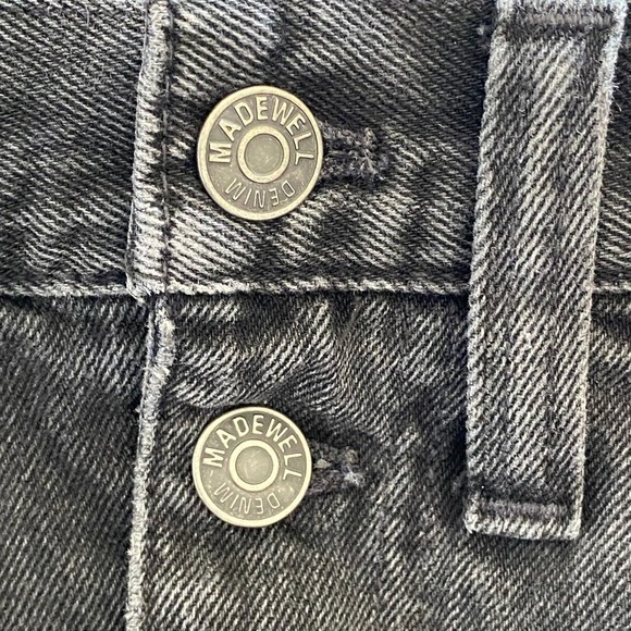 MADEWELL Rigid Denim A-Line Button Fly Raw Hem Jeans Skirt, Size 27 - Picture 5 of 8